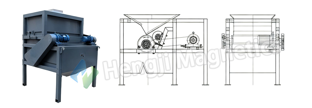 DHJ type strong Iron Ore Induced Roll Magnetic Separator Working Principle